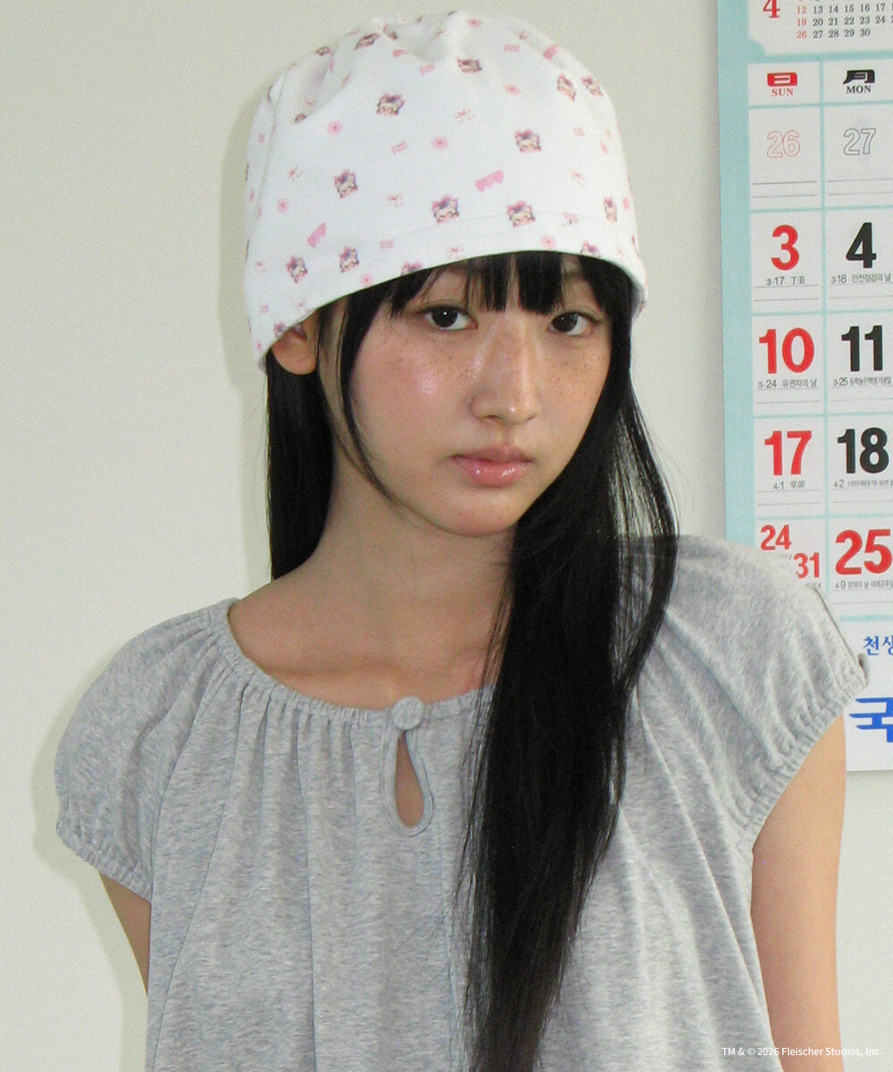 RONRON - BETTY BOOP PATTERN STRING BEANIE *2色* (BT26BBN5661)
