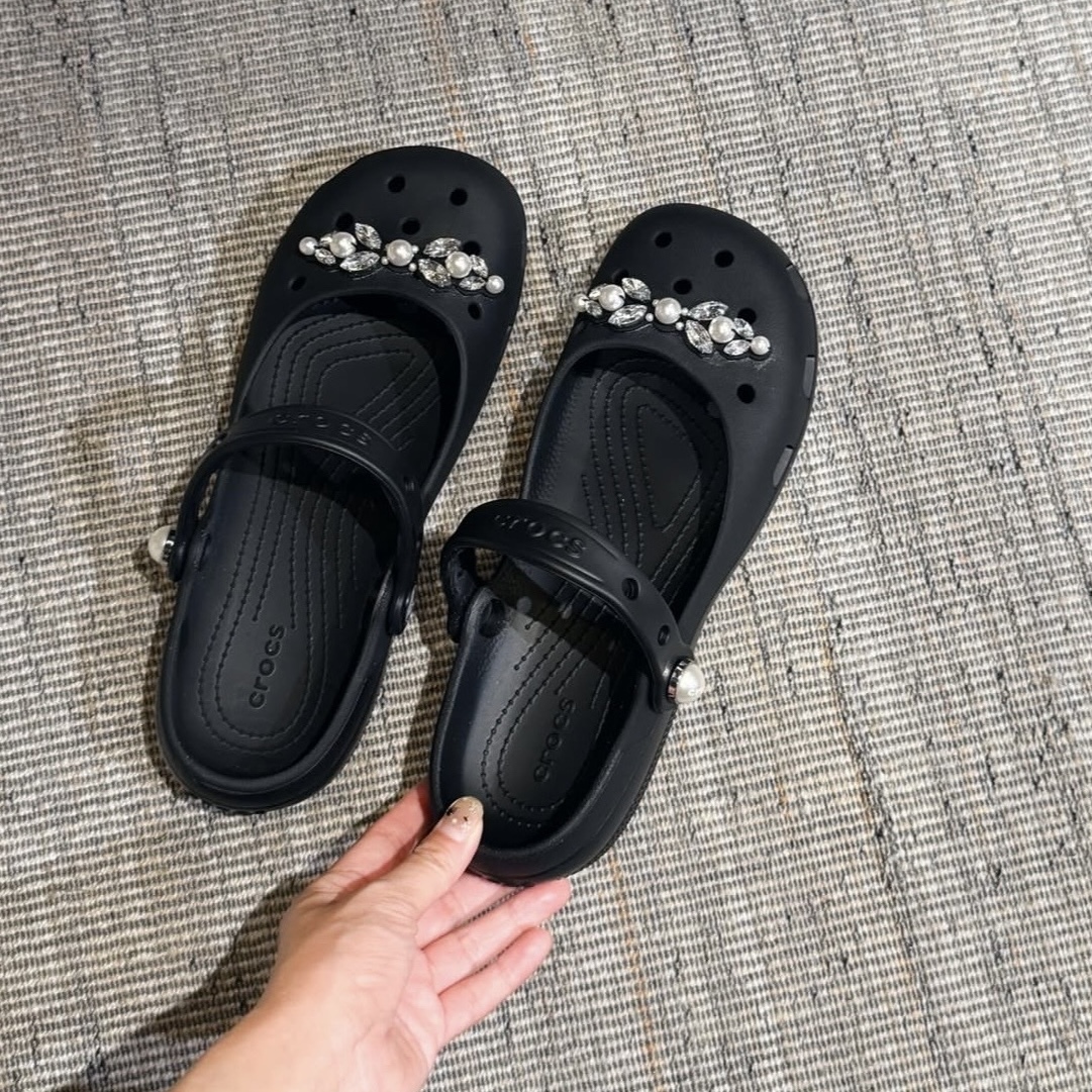 Crocs 珍珠芭蕾舞鞋 黑色