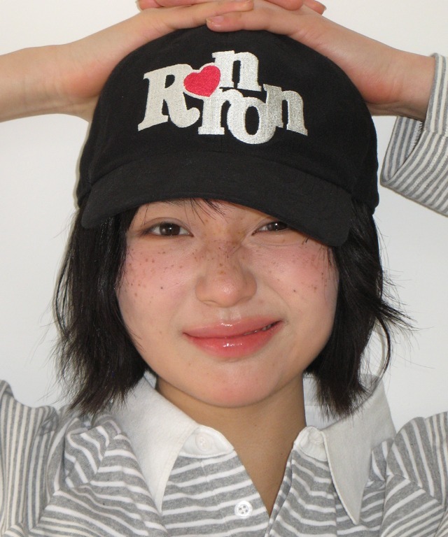 RONRON - HEART RR SYMBOL STITCH BALL CAP *BLACK* (RR26ABC5423BK)