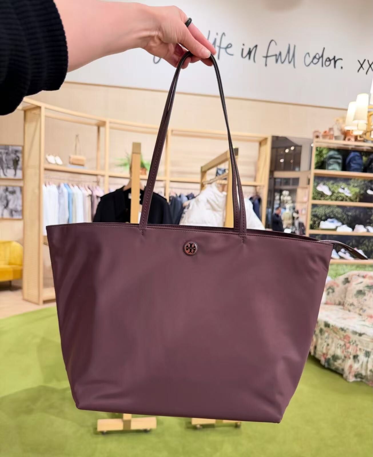 【預購】Tory Burch H071760 Nylon 手提托特包 (暗紫色)