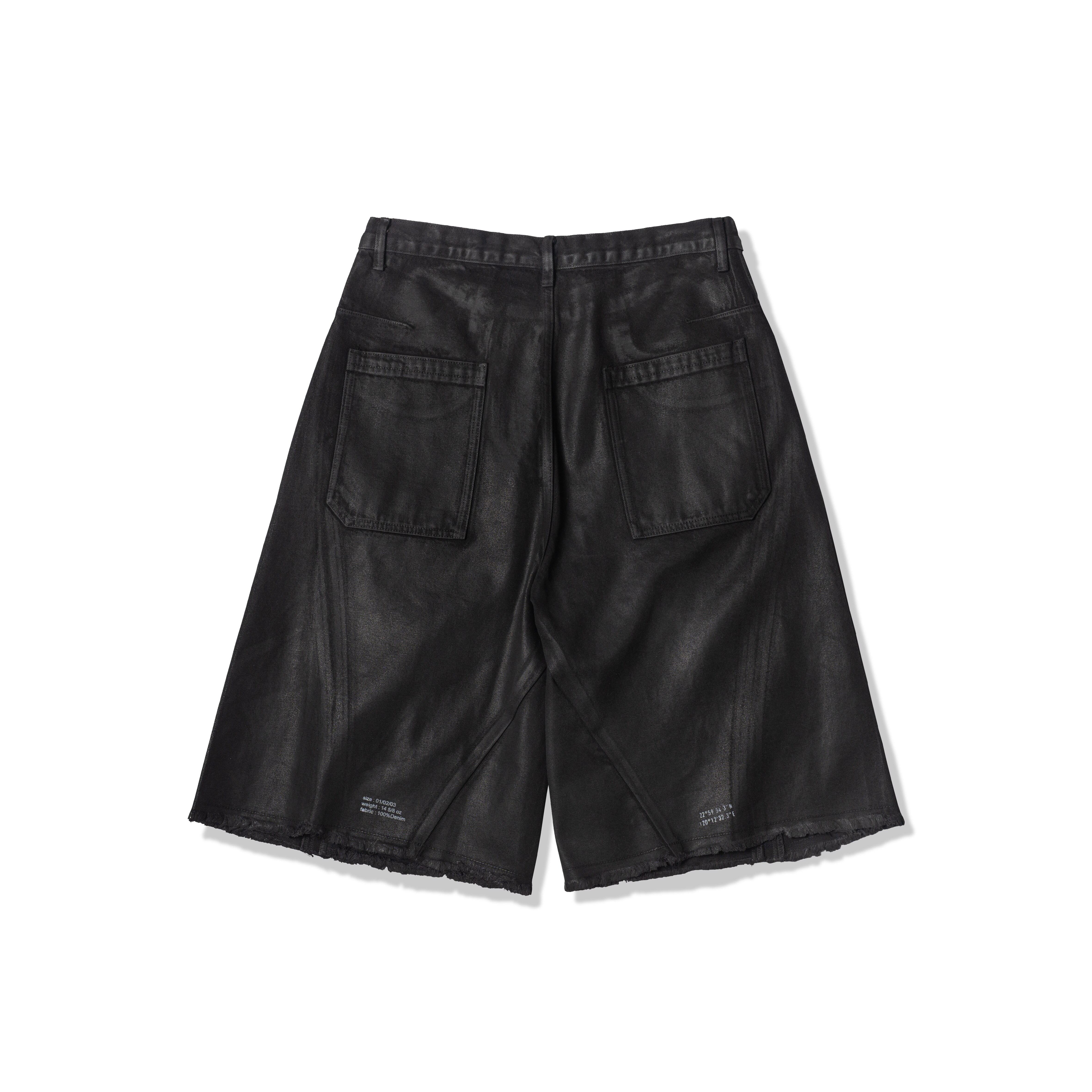 【車庫服飾】ORDINARY WAXED STRUCTURE DENIM SHORT