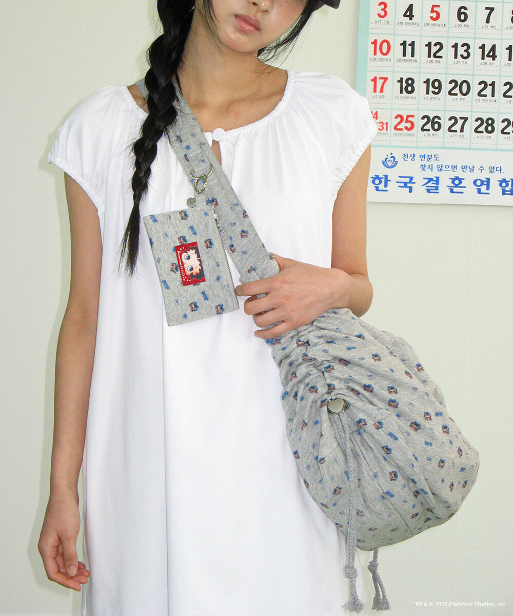 RONRON - BETTY BOOP PATTERN STRING CROSS BAG *2色* (BT26BBG5652)