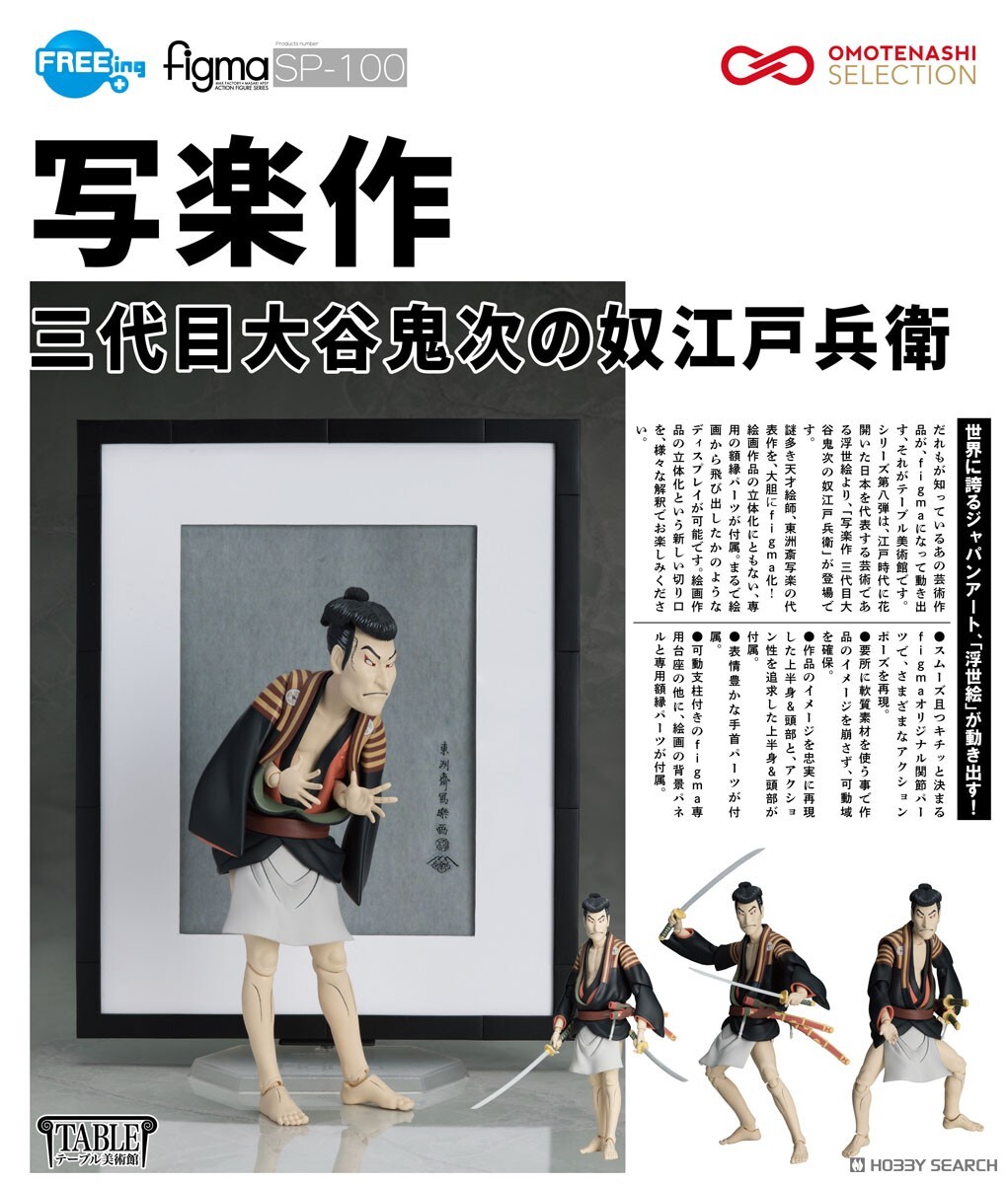 FREEing 桌上美術館 SP-100 figma 寫樂作 第三代大谷鬼次之奴江戶兵衛