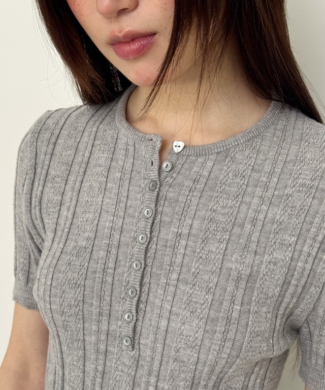 RONRON - BUTTON POINT SLIM SHORT SLEEVE KNIT *4色* (RR26AKT5700)