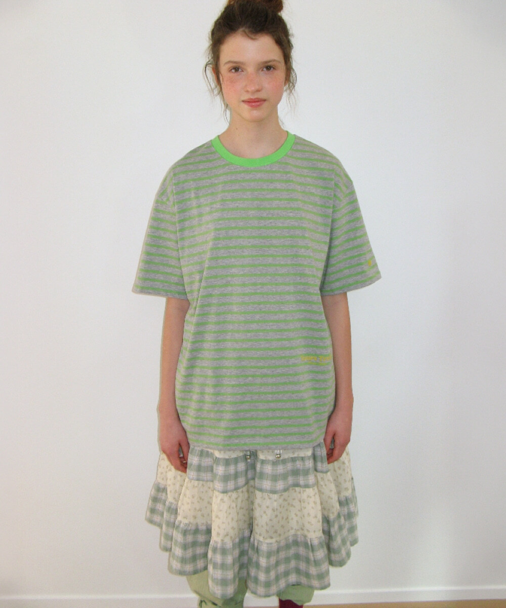 RONRON - SOFT TWIN PONY STRIPE OVER FIT T SHIRT *2色* (RR26BST5535)