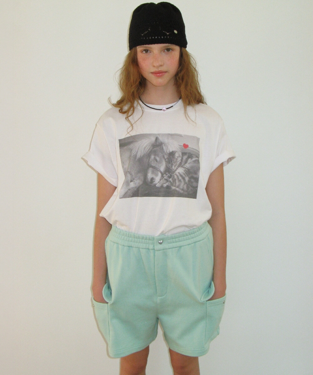 RONRON - PONY CAT FRIENDS PHOTO BASIC FIT T SHIRT *2色* (RR26BST5534)