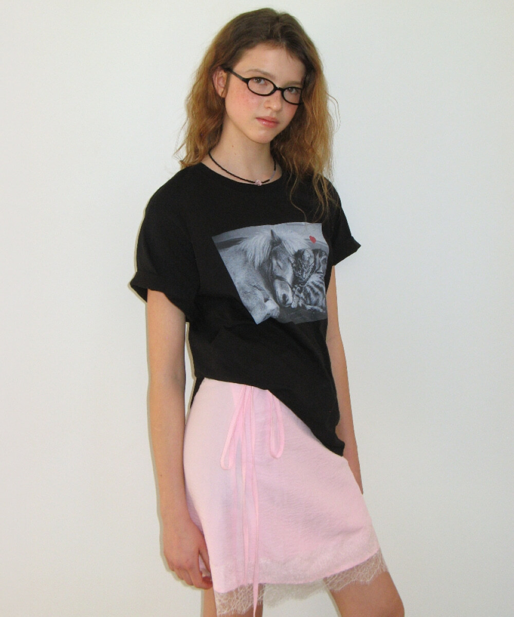 RONRON - PONY CAT FRIENDS PHOTO BASIC FIT T SHIRT *2色* (RR26BST5534)