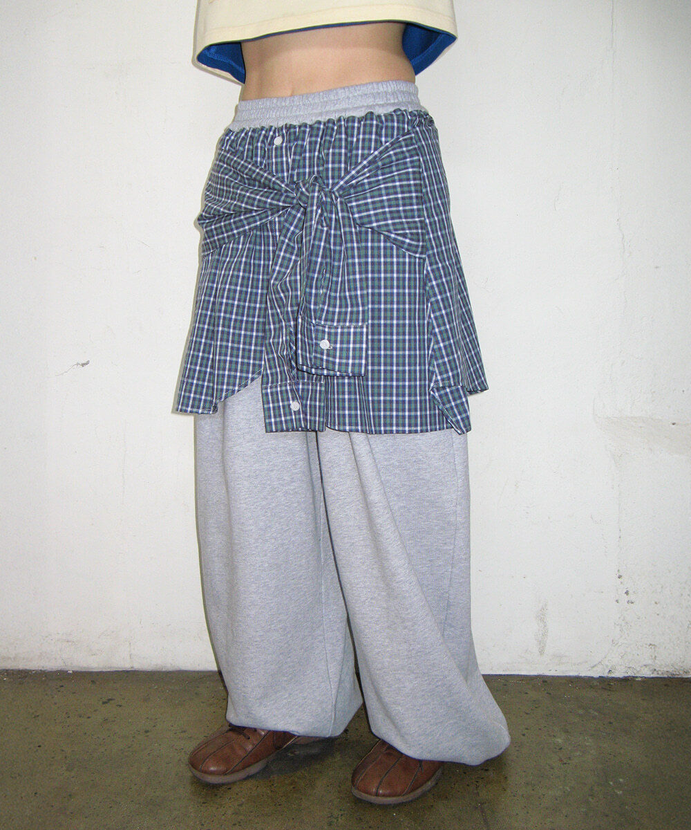 RONRON - SHIRT LAYERED SWEAT PANTS *2色* (RR26APT5606)
