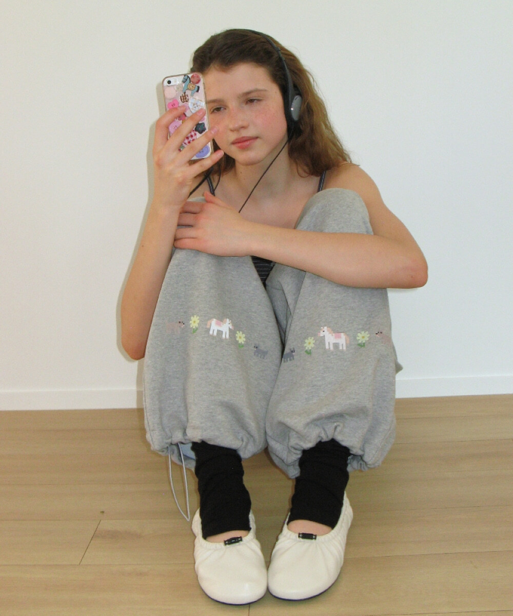 RONRON -  PIXEL PONY SWEAT JOGGER PANTS *GREY* (RR26BPT5537GR)