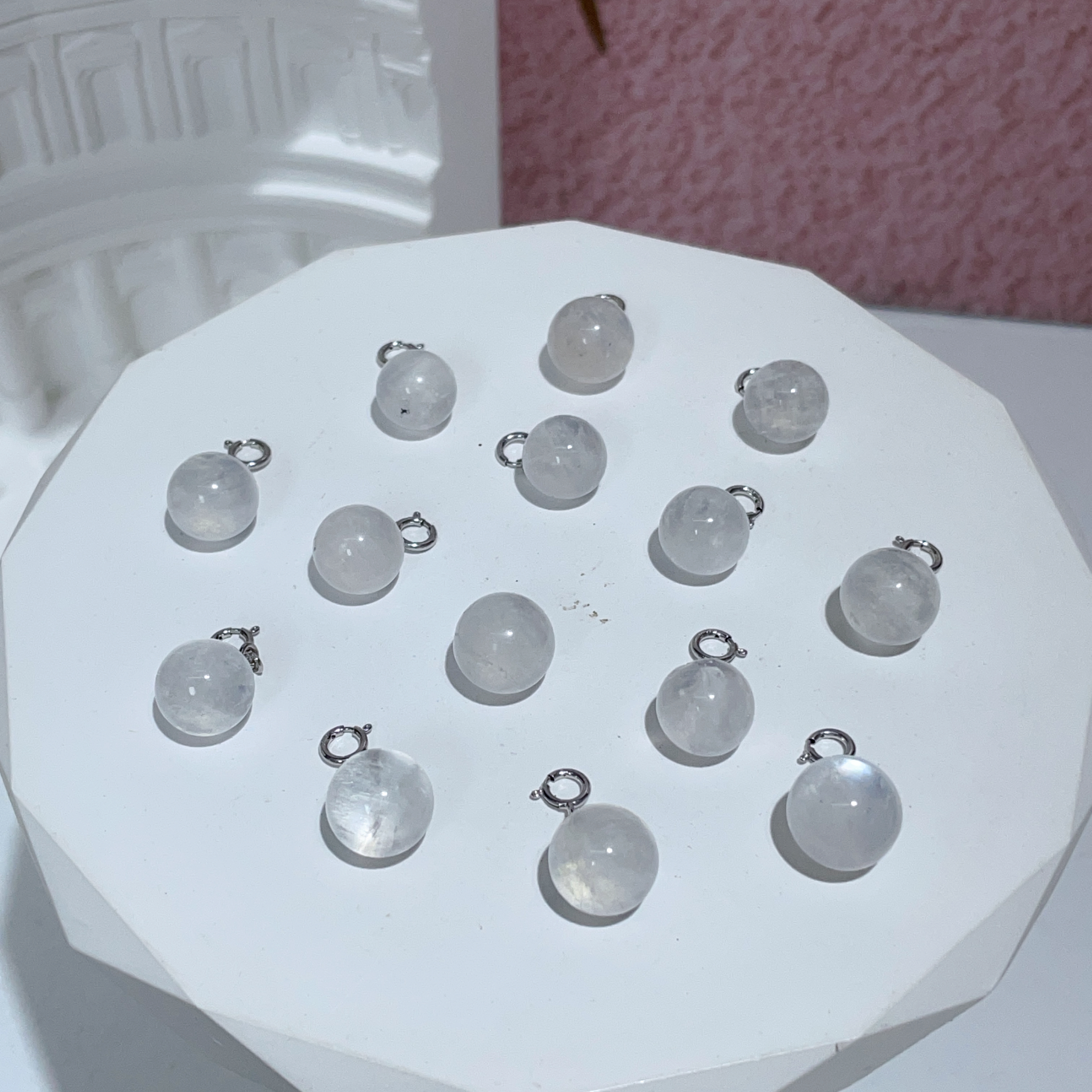 藍月亮純銀隨意扣吊墜 9mm