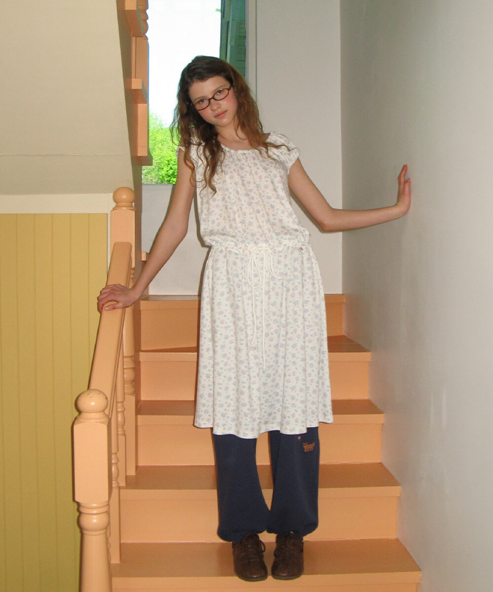 RONRON - OFF SHOULDER STRING LONG DRESS *WHITE FLOWER* (RR26BOP5642WF)