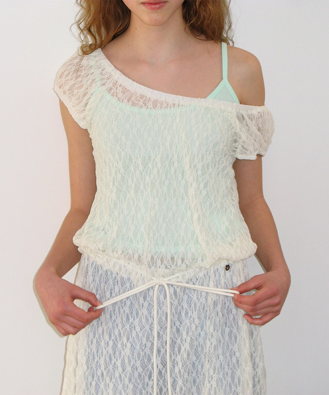 RONRON - OFF SHOULDER STRING LONG DRESS LACE *IVORY* (RR26BOP5642IV)