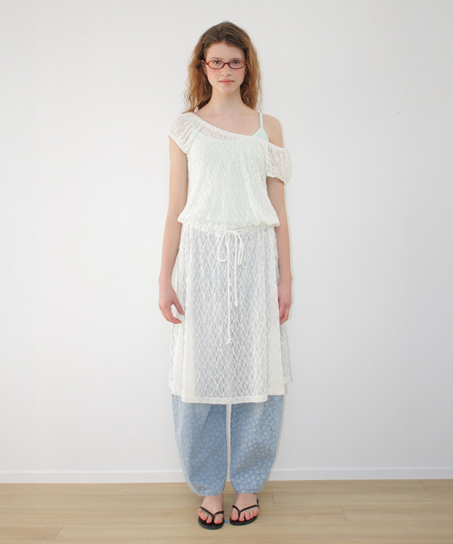RONRON - OFF SHOULDER STRING LONG DRESS LACE *IVORY* (RR26BOP5642IV)