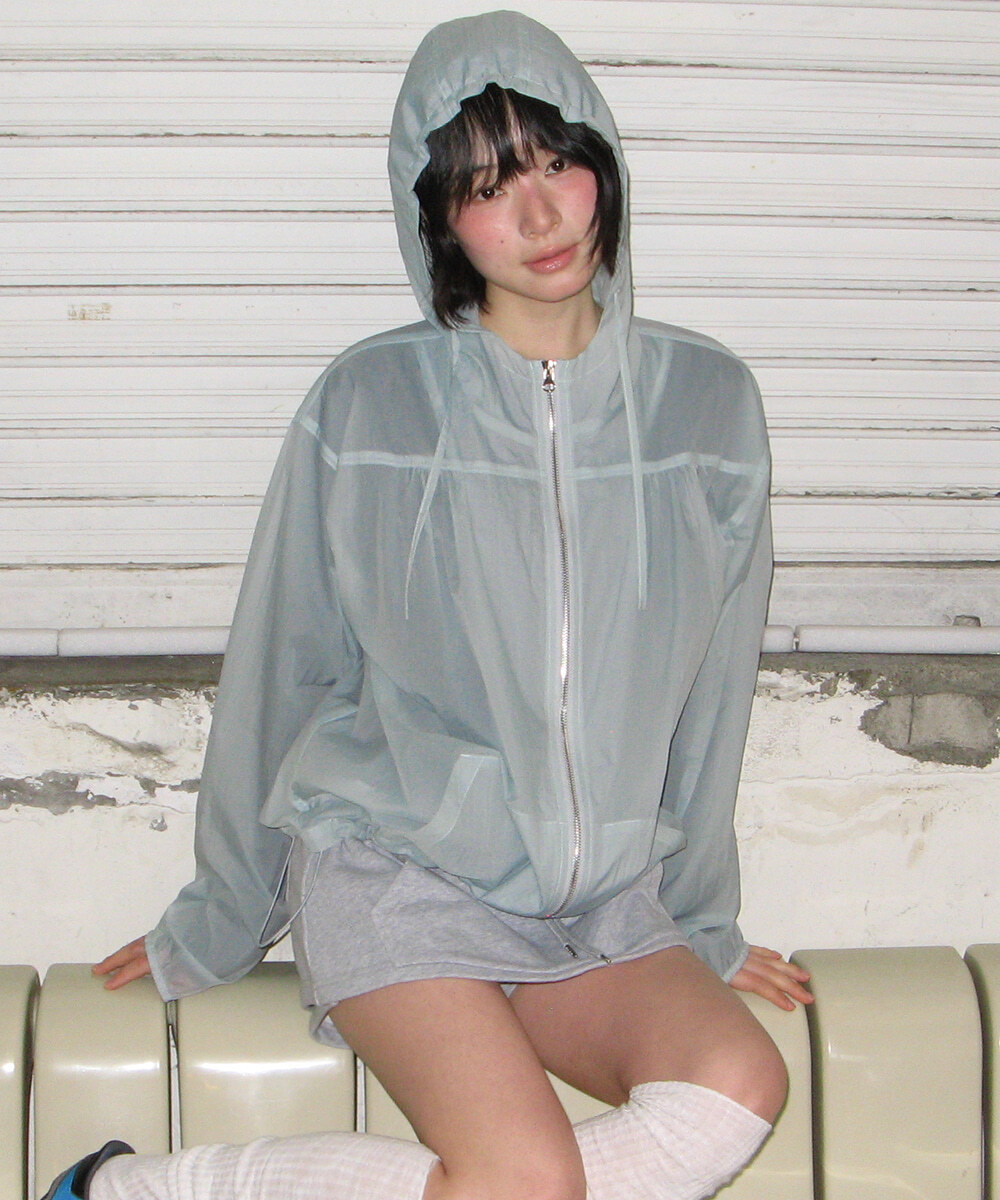 RONRON - SHEER SHIRRING WINDBREAKER *2色* (RR26AJP5213)