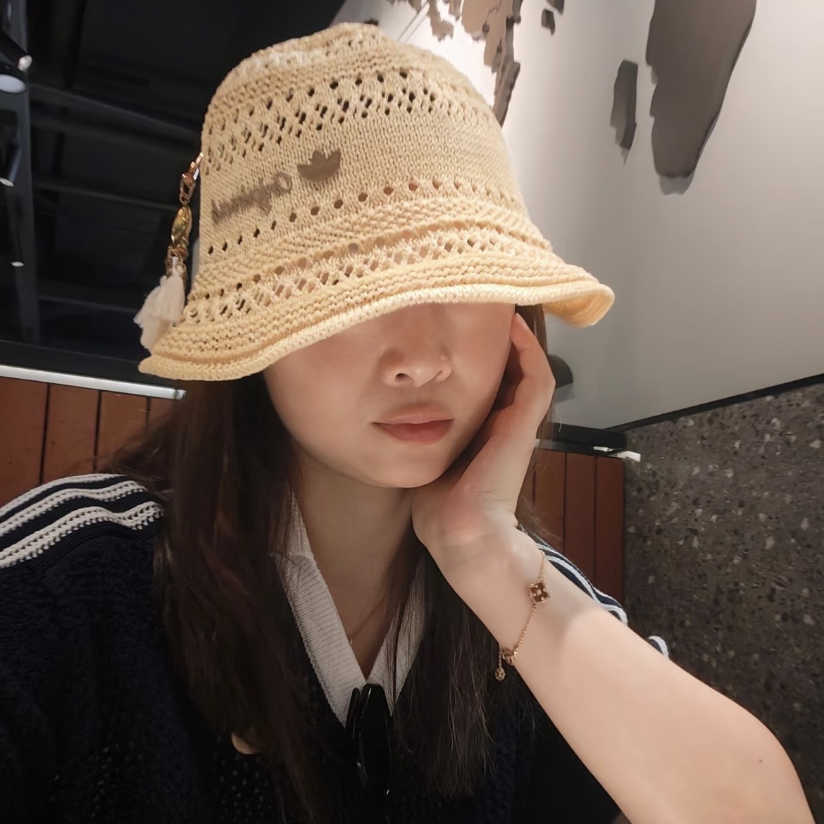 ADIDAS ORIGINALS 編織 刺繡LOGO 漁夫帽 渡假風 簍空 遮陽 兩色 KX6989/KU4911