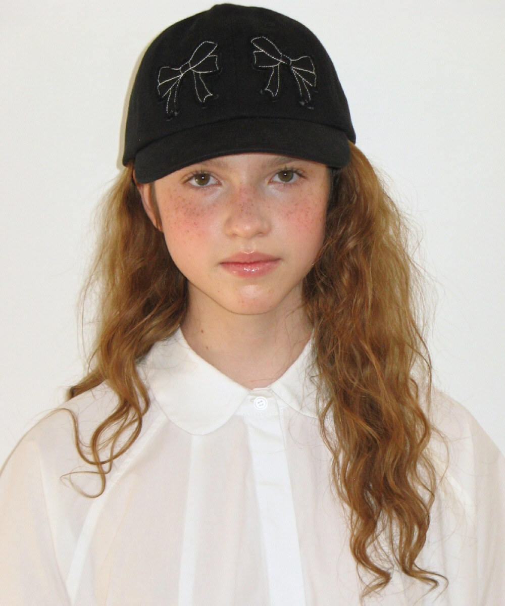RONRON - DOUBLE RIBBON APPLIQUE BALL CAP *2色* (RR26BBC5434)