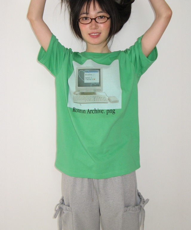 RONRON - RETRO COMPUTER GRAPHIC OVER FIT T SHIRT *2色* (RR26AST5547)