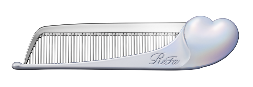日本 REFA Heart Comb Aira 心形抗靜電順髮摺疊尖尾梳 (珠光色)
