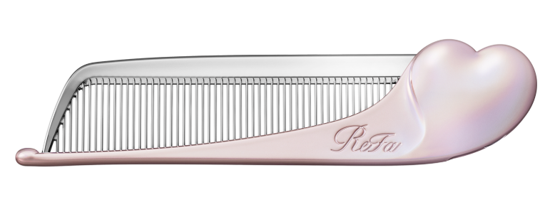 日本 REFA Heart Comb Aira 心形抗靜電順髮摺疊尖尾梳 (珠光色)