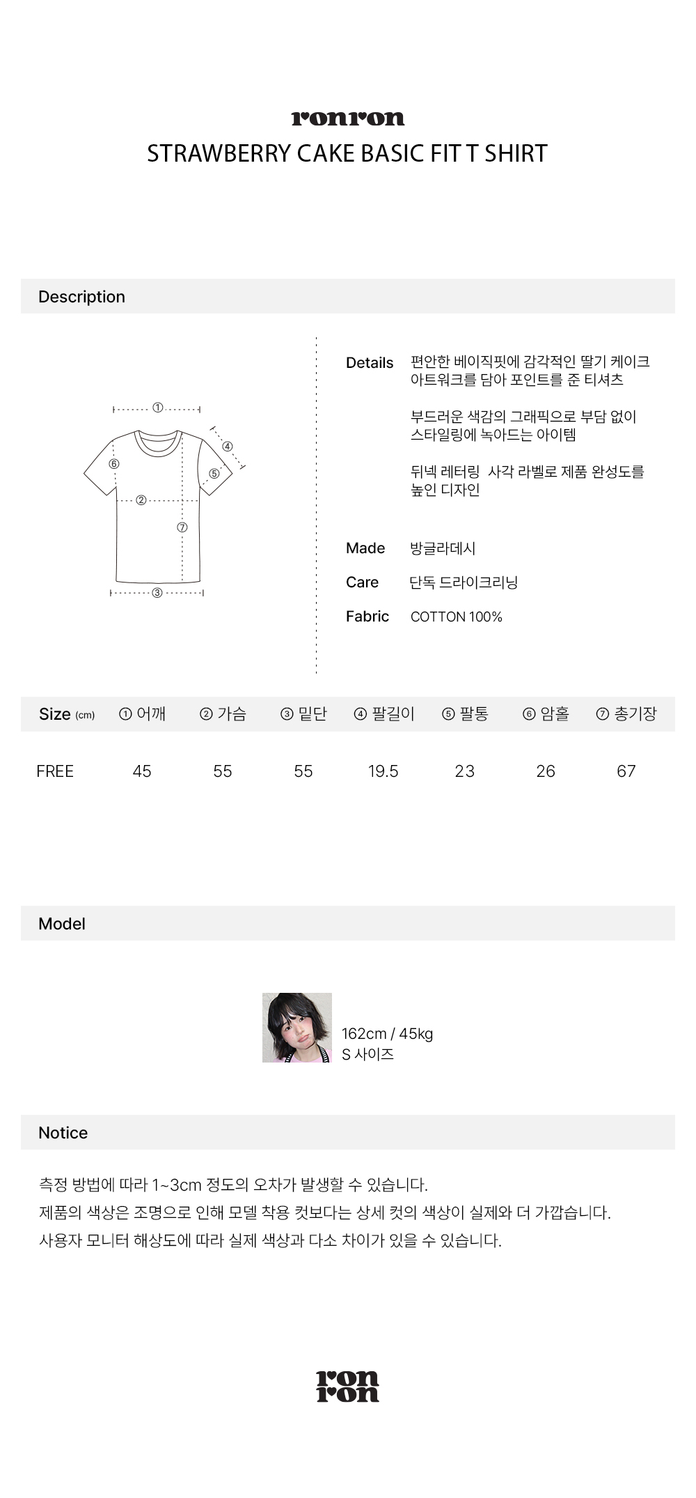 RONRON - STRAWBERRY CAKE BASIC FIT T SHIRT *WHITE* (RR26AST5517WH)