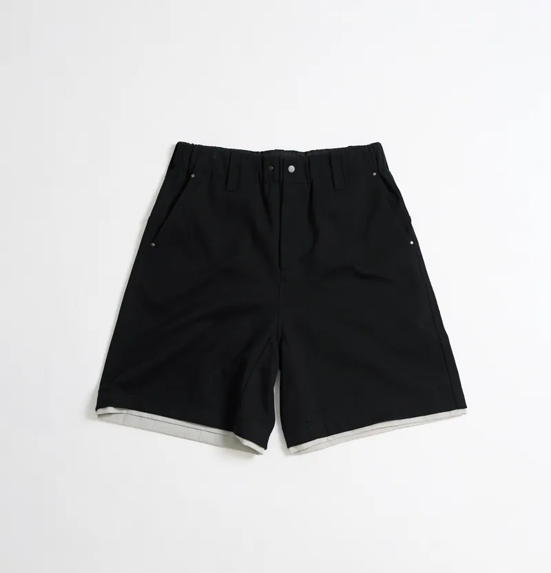 MELSIGN｜Layered Edge Sweatshorts (Black)