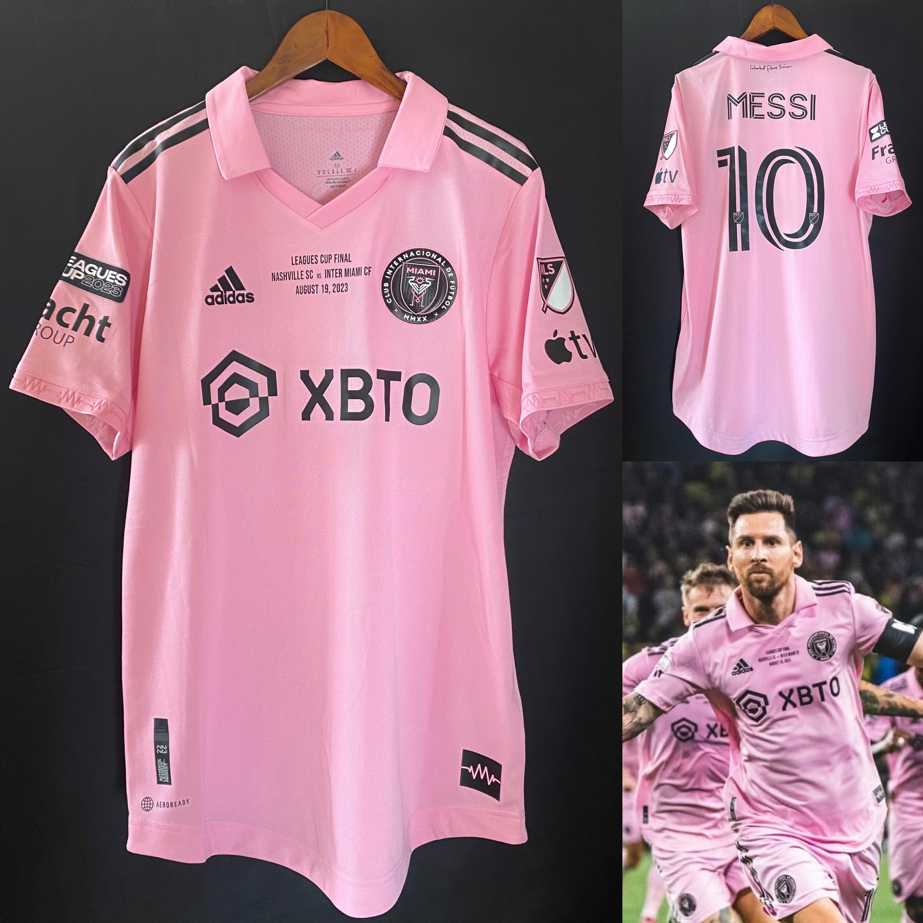 (BNWT) Inter Miami 2023 Leagues Cup Final Adidas Home Authentic Player Shirt #10 MESSI