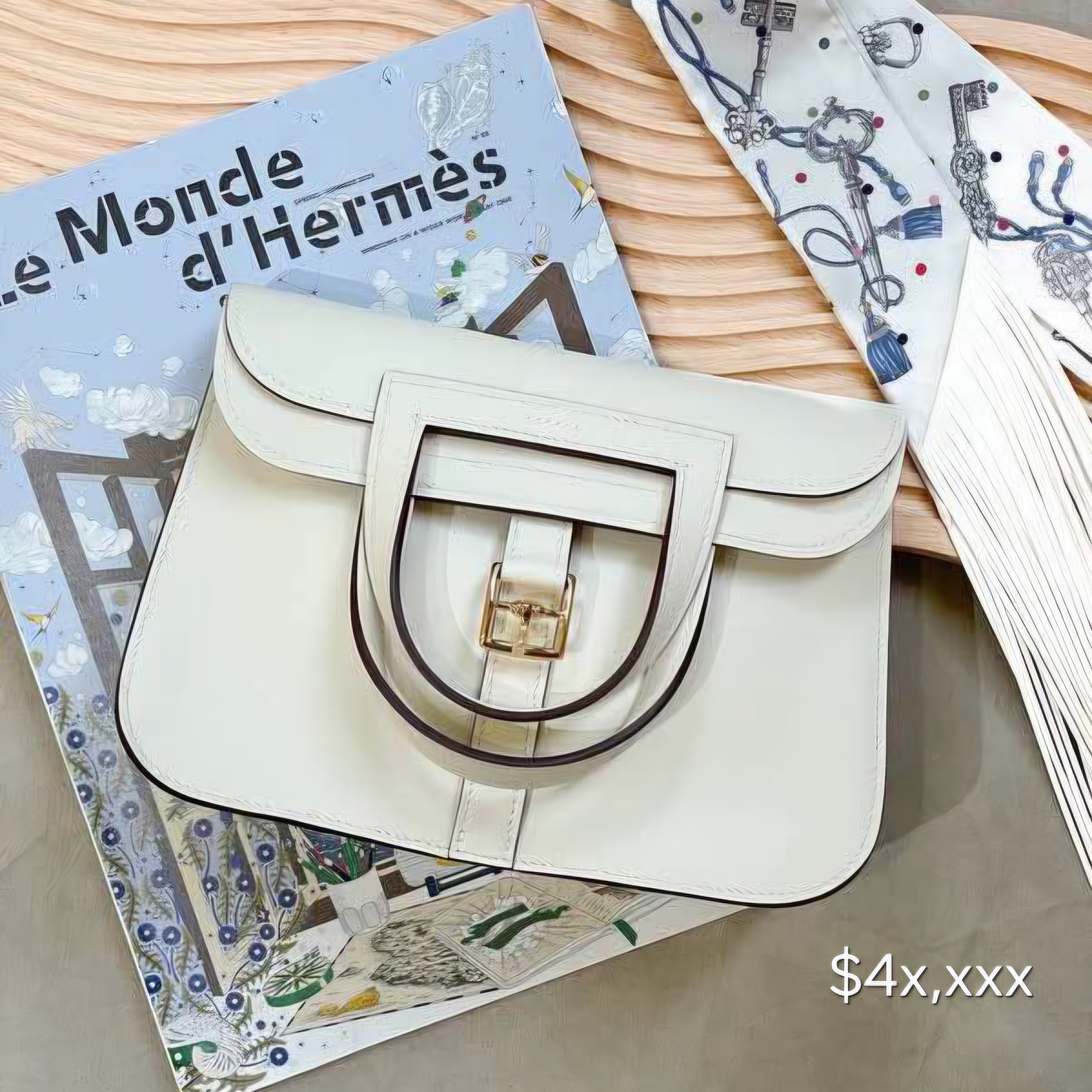 Hermès Halzan Mini  Swift Leather  Nata GHW HK$4x,xxx   詳情請PM我哋 (HK$2,000 訂金)