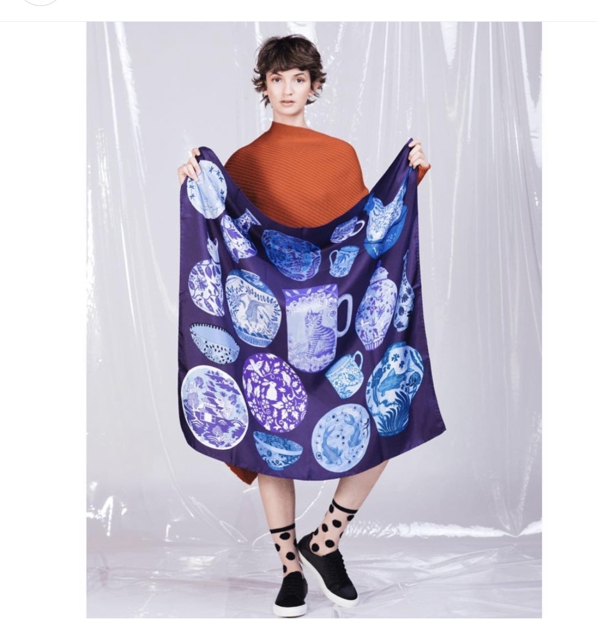 Karen Mabon Silk scarf - Pottery