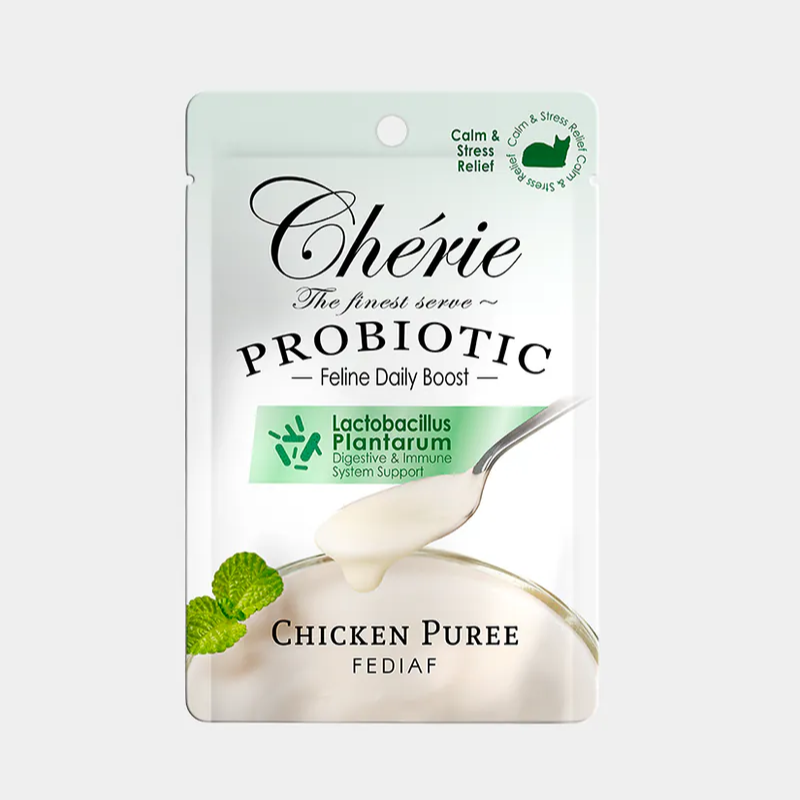 Cherie 法麗 - 乳酸菌主食貓餐包 - (緩和舒壓) 雞肉肉泥 (綠) 40g