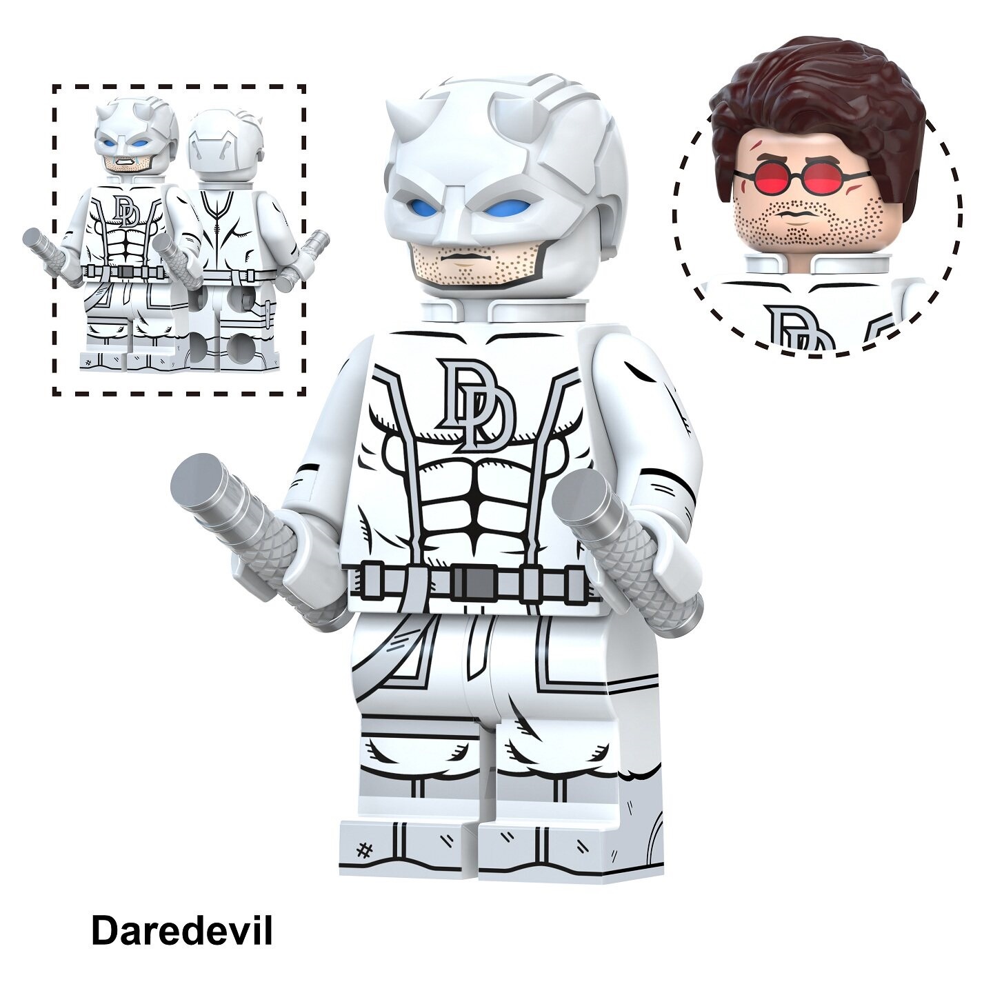 Daredevil DC Custom Minifigures Minifigs Fit Lego TV6221 TV1177