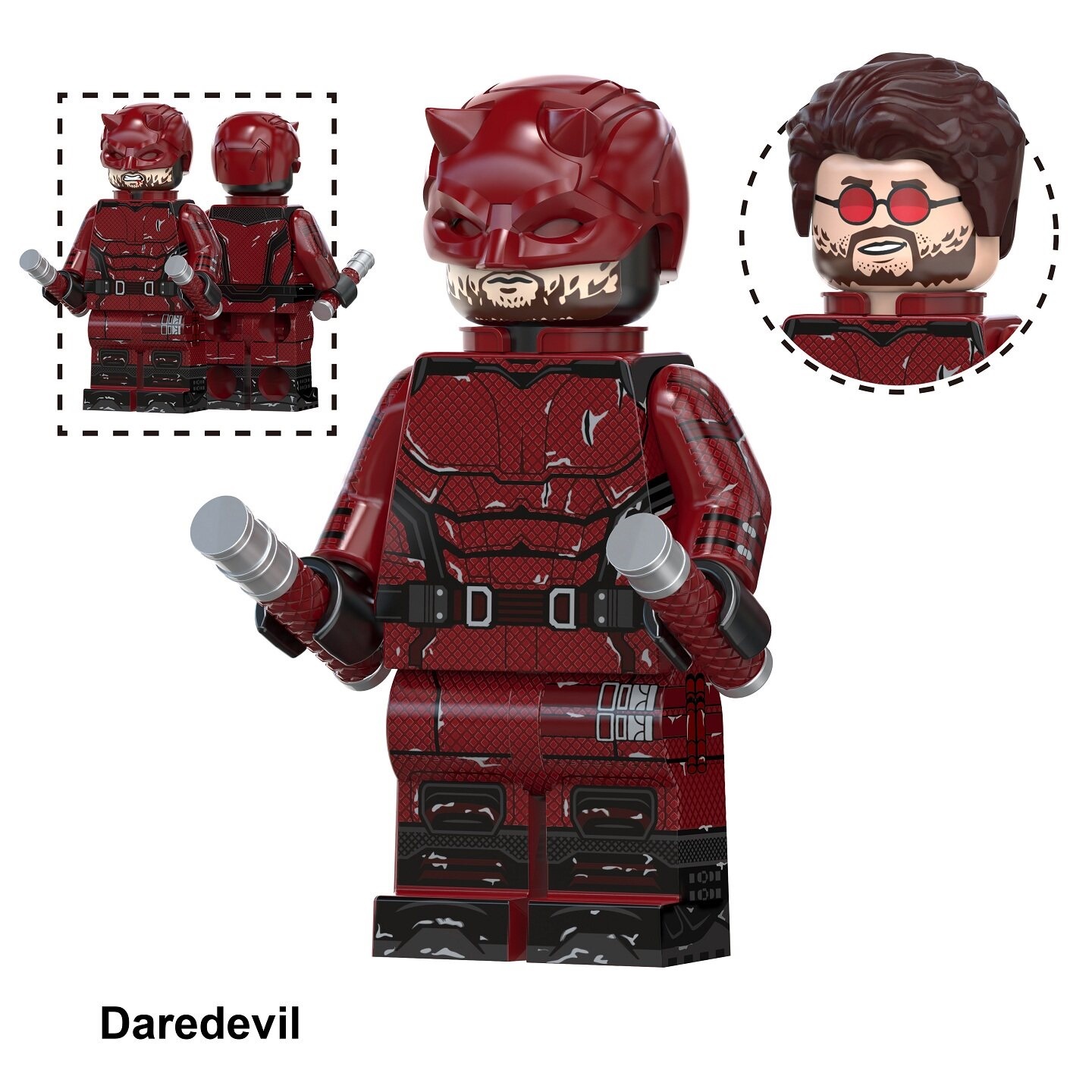 Daredevil DC Custom Minifigures Minifigs Fit Lego TV6221 TV1178
