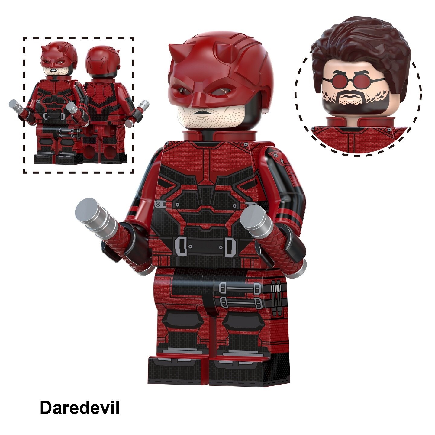Daredevil DC Custom Minifigures Minifigs Fit Lego TV6221 TV1179