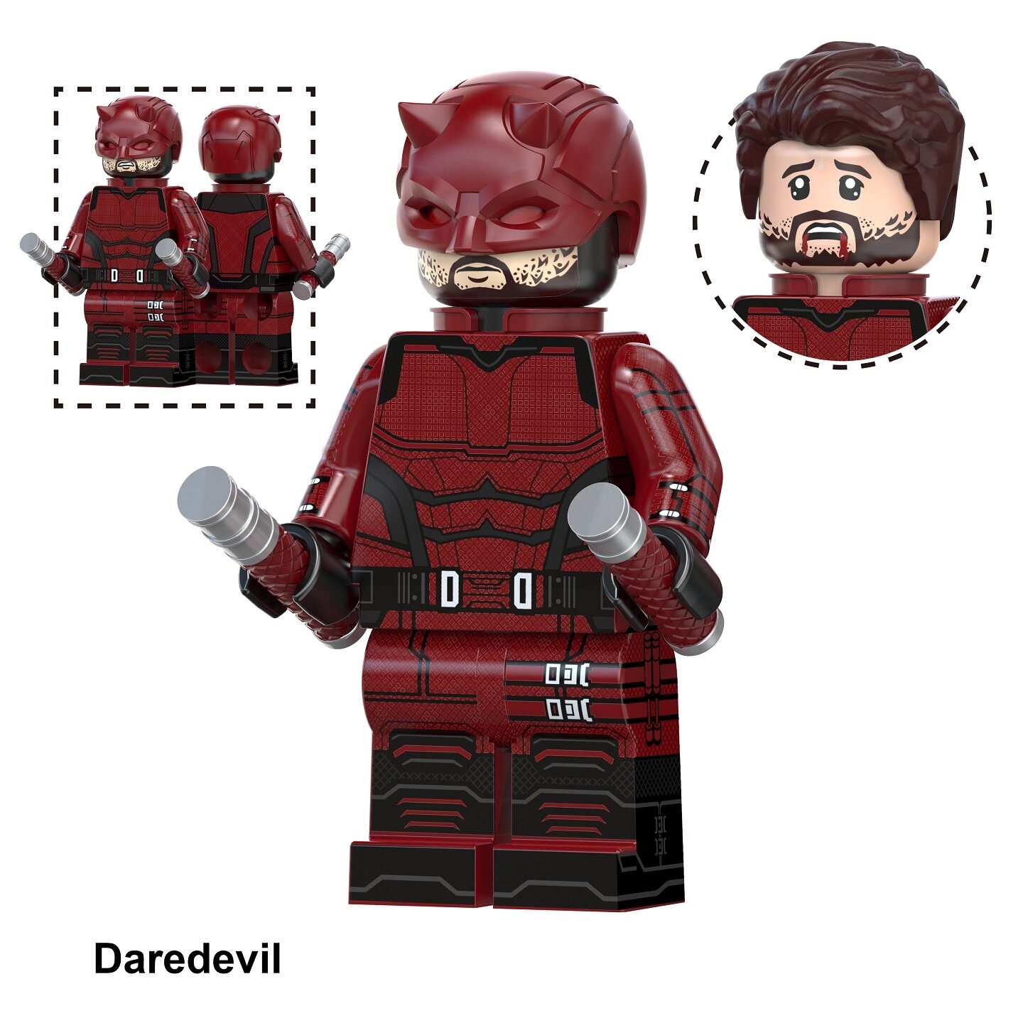 Daredevil DC Custom Minifigures Minifigs Fit Lego TV6221 TV1180