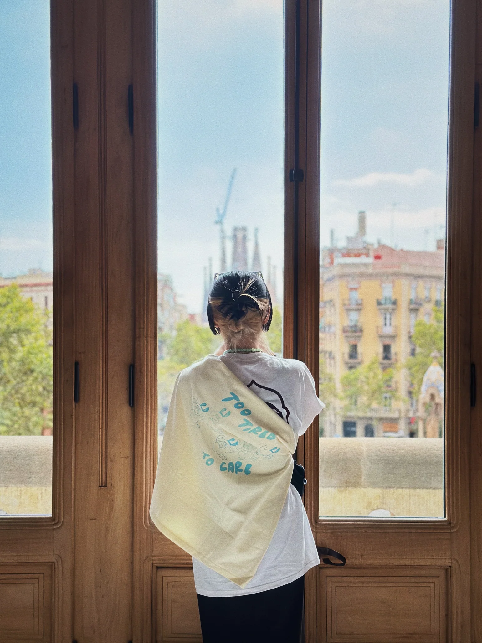Ilovemyselfself-厚磅T-shirt-Too Tired To Care (Beige)