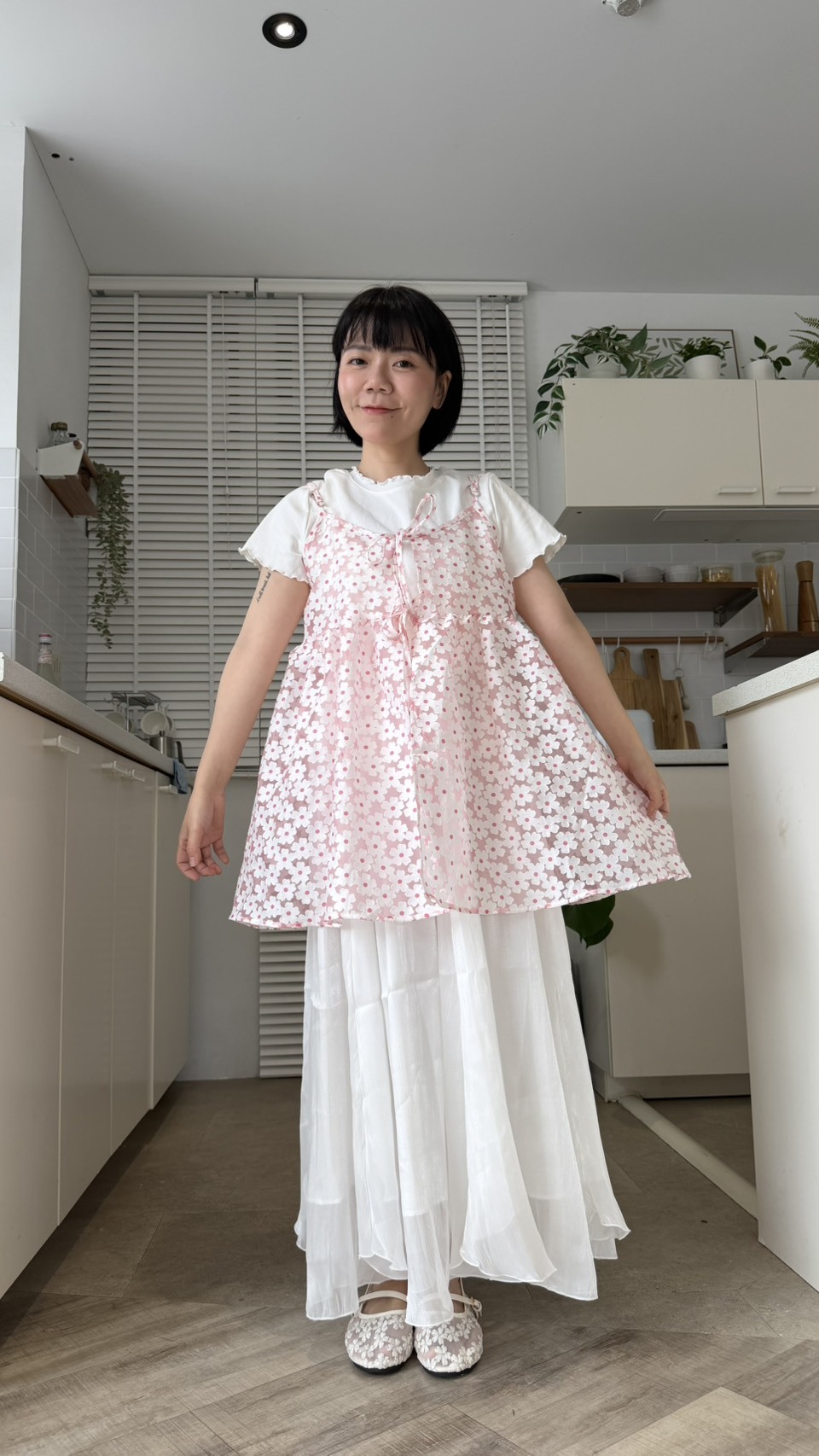 硬挺日系感綁帶印花背心(巨美!!!!)