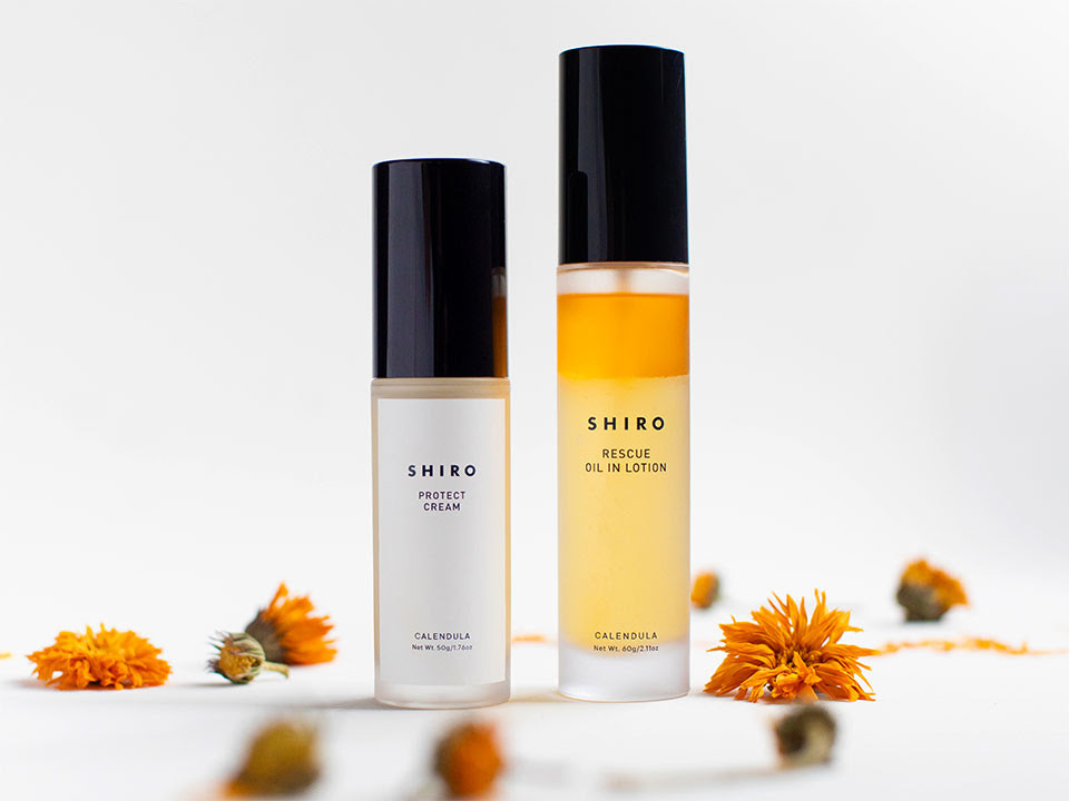 SHIRO Calendula Rescue Oil In Lotion 金盞花精油乳液 / Calendula Protect Cream 金盞花防護面霜 50g