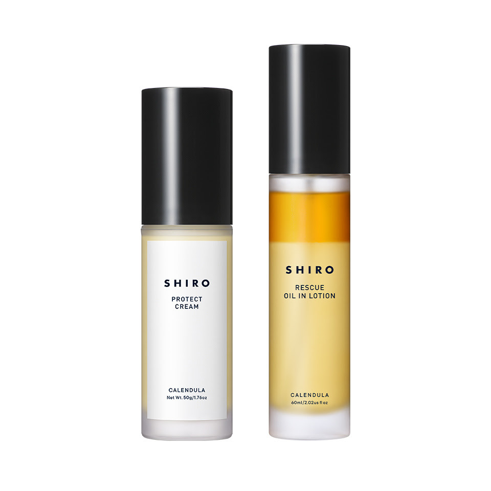 SHIRO Calendula Rescue Oil In Lotion 金盞花精油乳液 / Calendula Protect Cream 金盞花防護面霜 50g