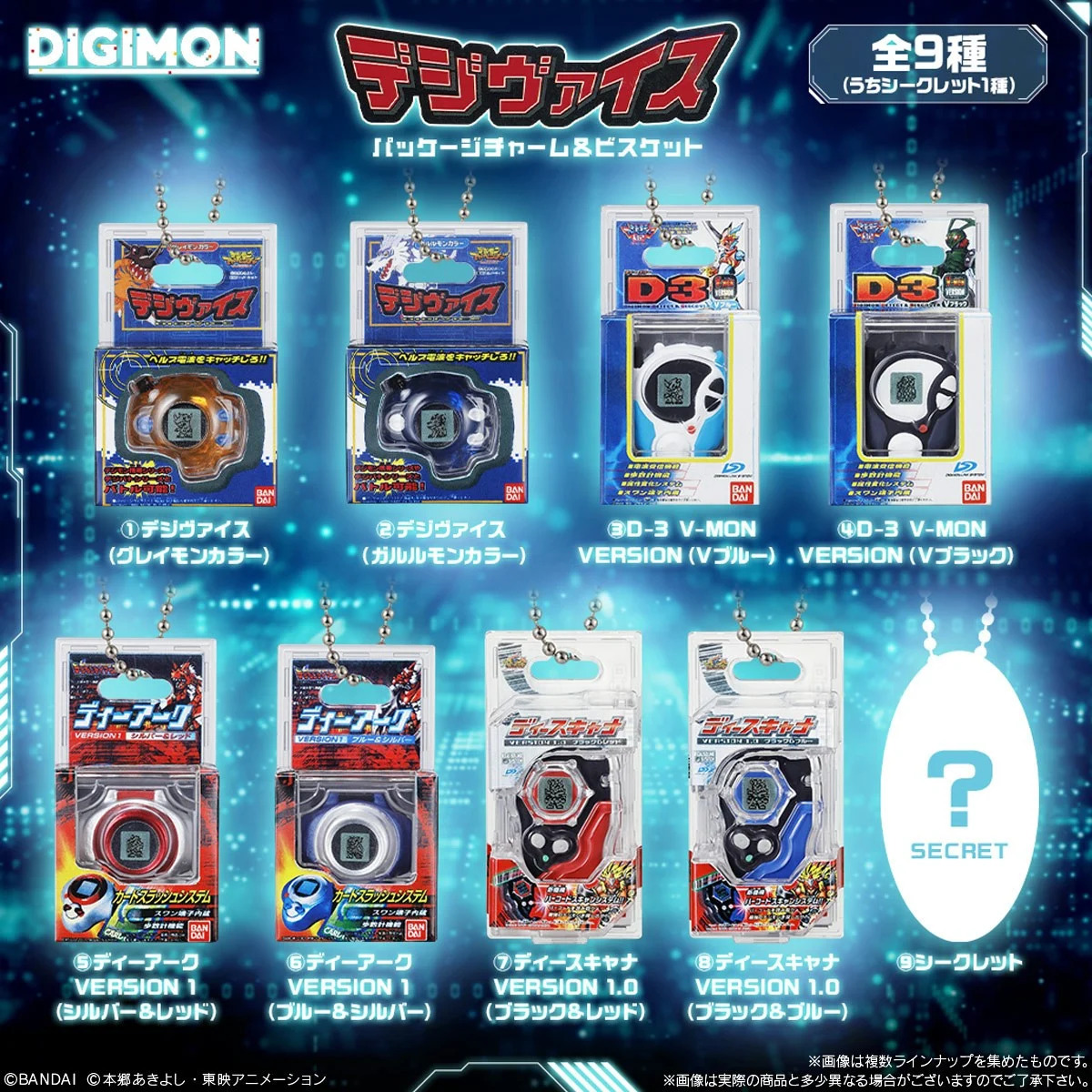 2027 JAN Digivice Package Charm & Biscuit (Set of 10) (Shokugan)