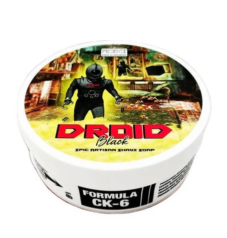 Phoenix Artisan ── Droid Black 黑帝機器人・特級工藝刮鬍皂 (CK-6 配方) 113g