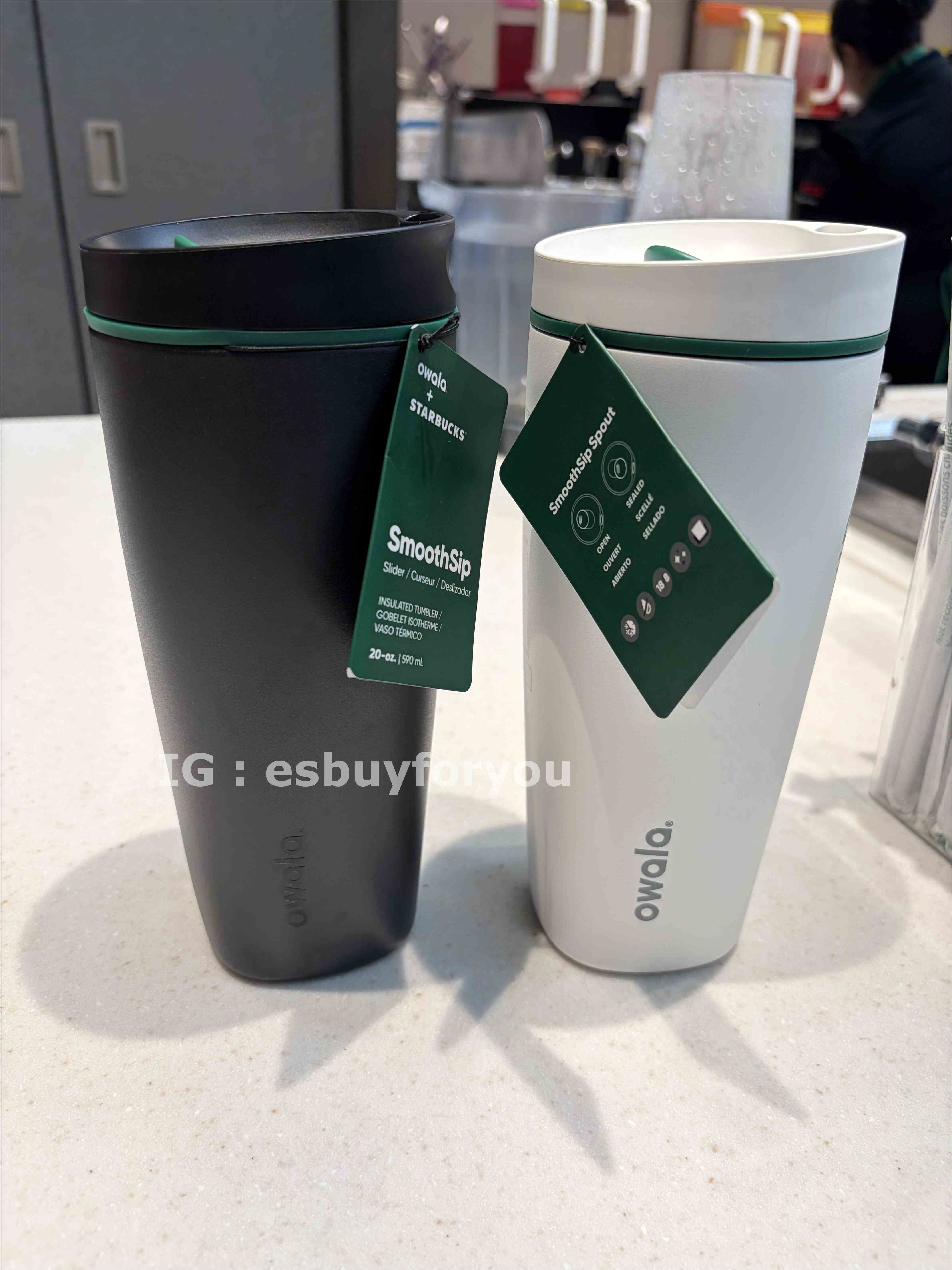 【限時】星巴克 x Owala 聯名款(20oz 590ML) 不鏽鋼 SmoothSop Tumbler 水杯/咖啡杯 (2色)