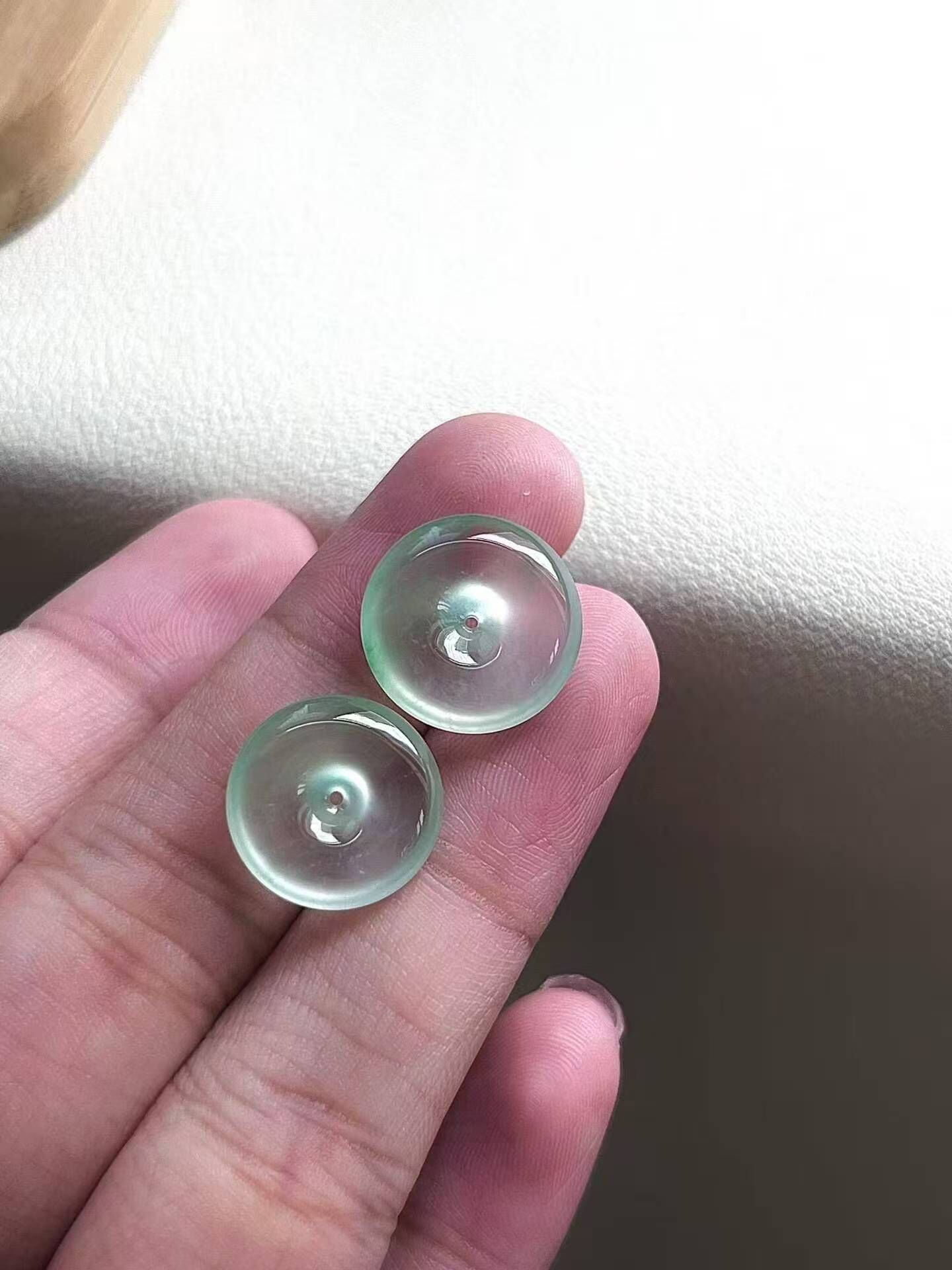 翡翠平安扣一對,天然翡翠A玉, 緬甸玉, Jade, Jadeite