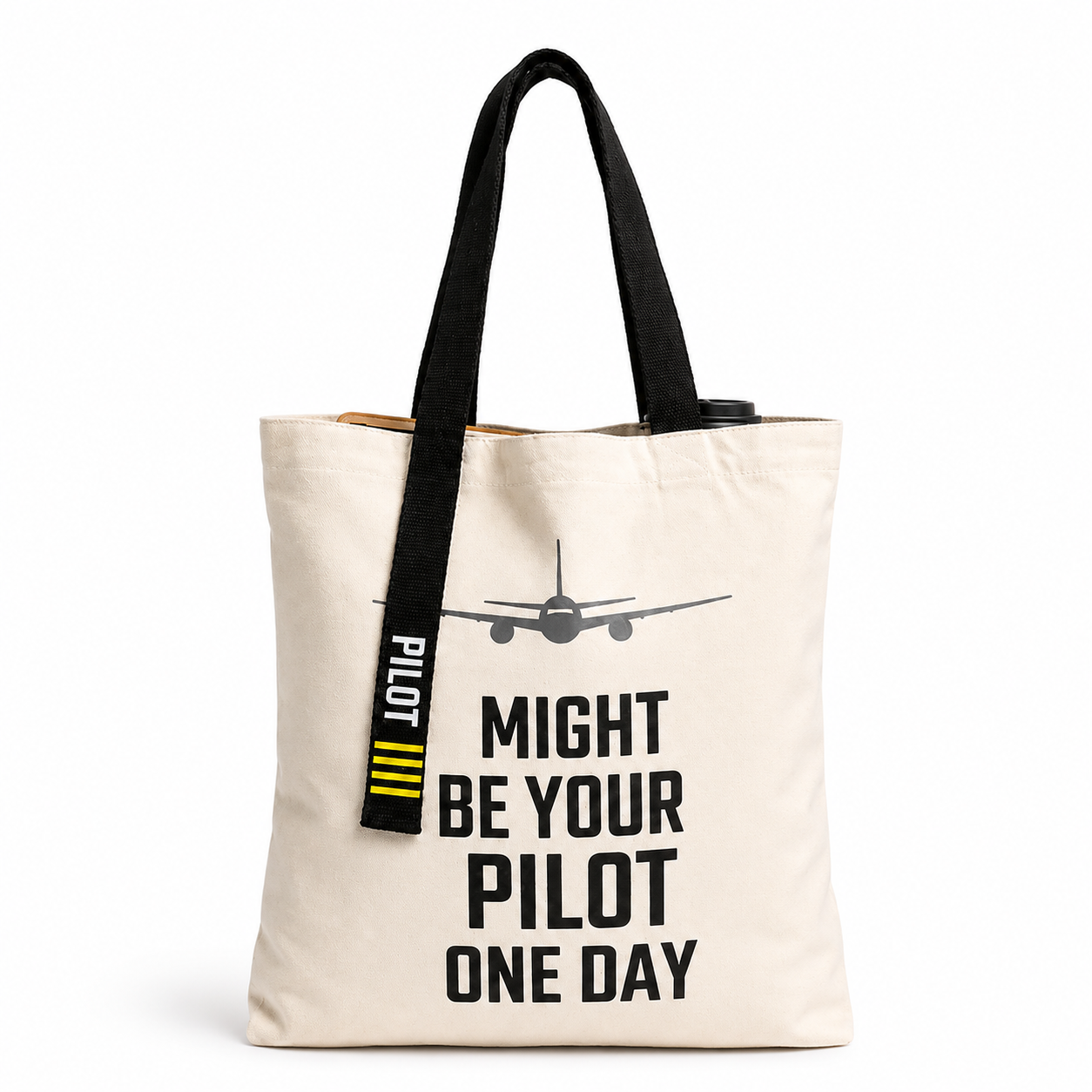 AIRSHOP PILOT機師四槓帆布手提袋 (米白)