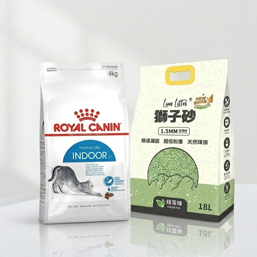 Royal Canin IN27 室內成貓配方4kg + 獅子砂 豆腐砂18L【 定期購 - 3個月】