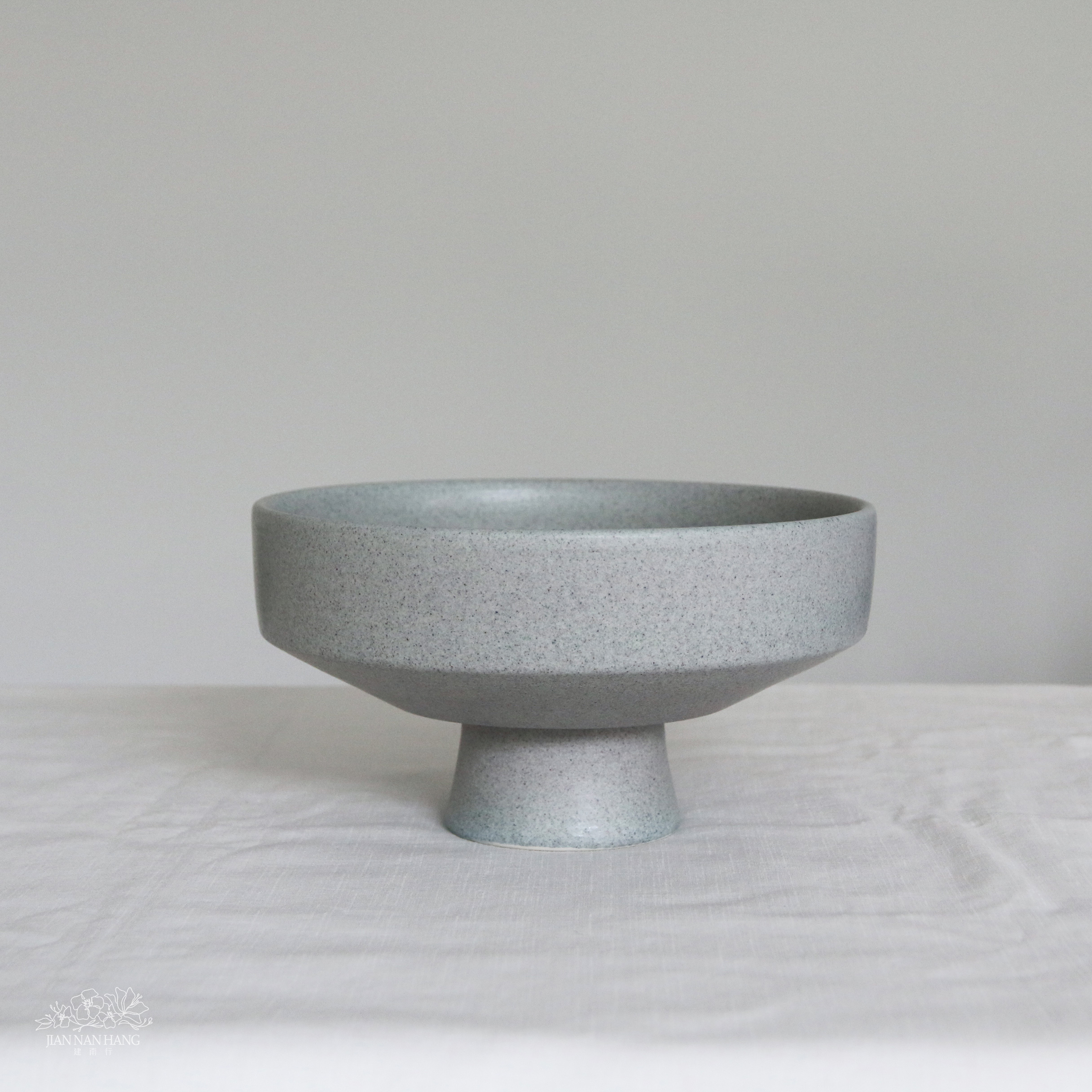 手作陶瓷花器 高腳缽 淺青瓷