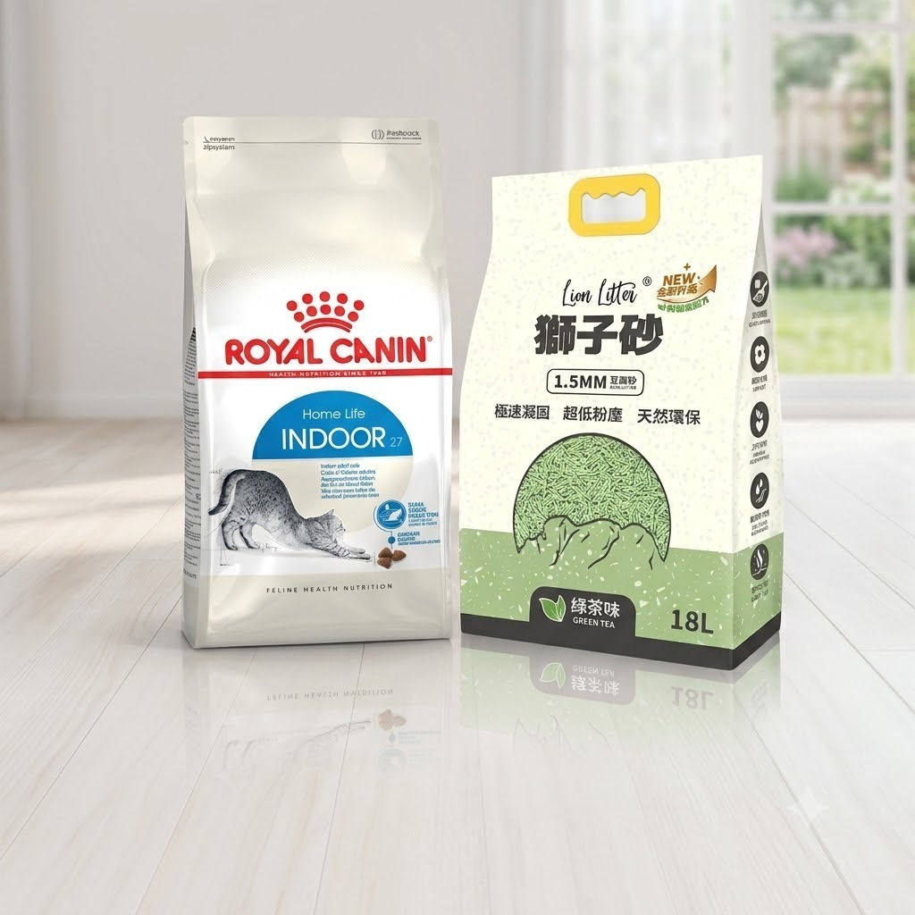 Royal Canin IN27 室內成貓配方4kg + 獅子砂 豆腐砂18L【 定期購 - 6個月】