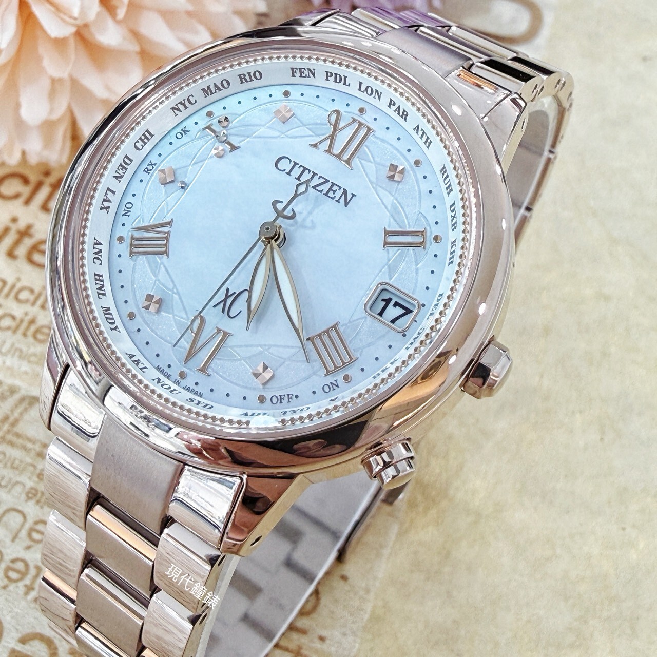 【CITIZEN 星辰】XC系列 花嫁 櫻花粉廣告款電波錶CB1135-52D  36mm 現代鐘錶