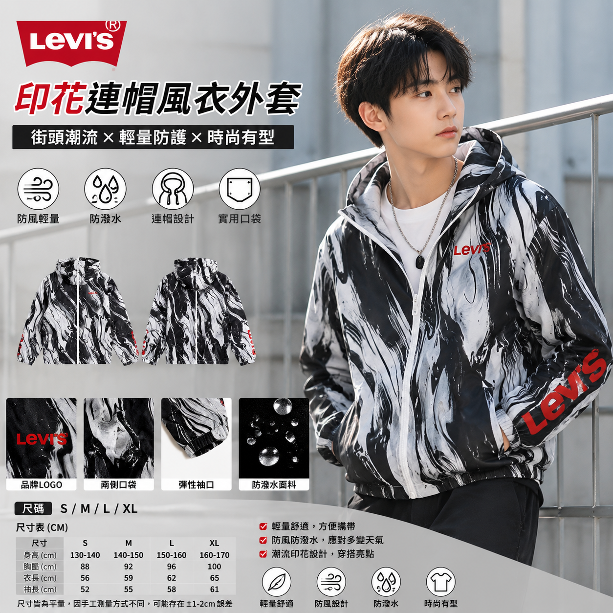 【預購】LEVIS H071808 大童連帽風縷