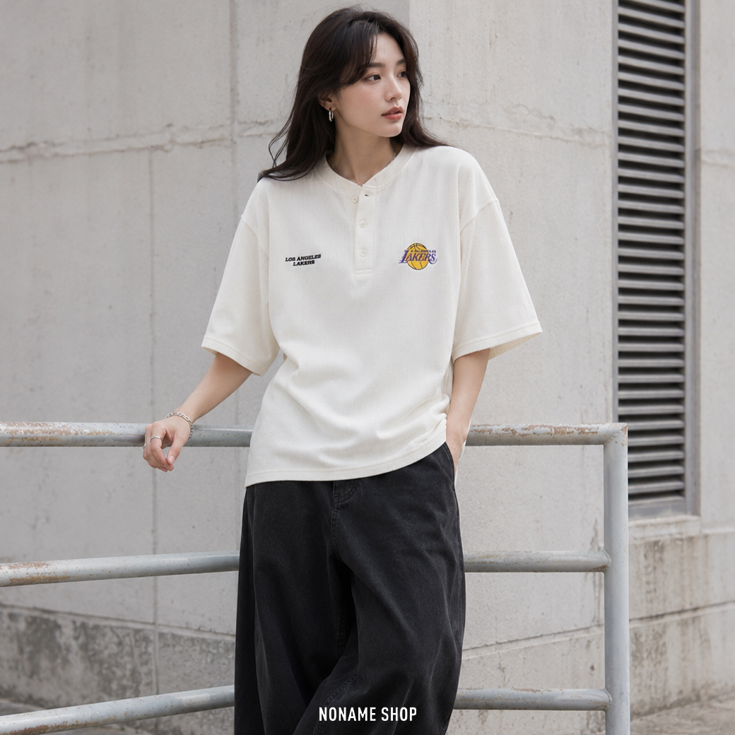 🔥限時特價🔥 NBA 刺繡 LOGO 亨利 華夫格 短袖 六色 (男/女同款)