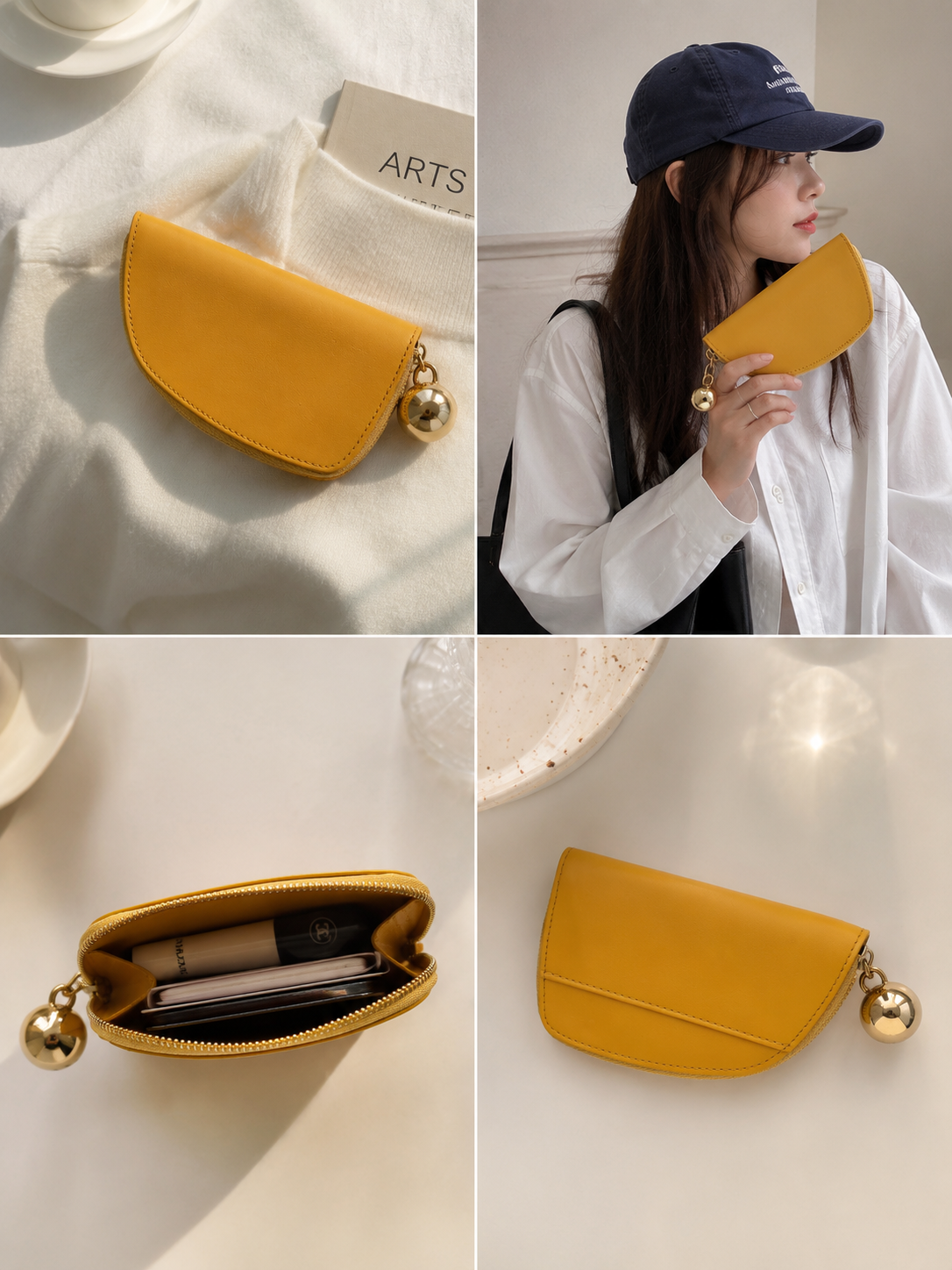 【預購】BURBERRY H0717506 黃色皮革散銀包