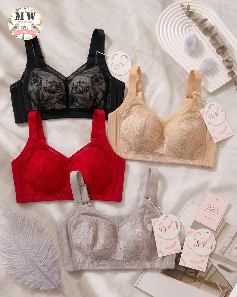 【台灣 JULY BRA】無鋼圈輕盈裸感內衣 | 零壓迫無痕舒適胸圍 (MW Beauty 直播限定優惠) [1666#]